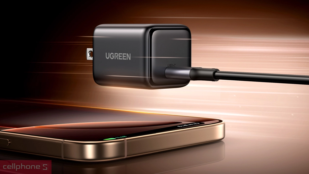 Củ sạc Ugreen GaN 30W (US) X513 55530 – Thiết kế nhỏ gọn, hỗ trợ sạc nhanh 