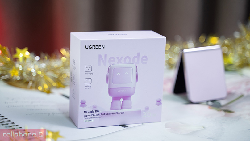 Sạc Ugreen Robogan mini 15550 CD359 USB-C 30W- Dung lượng tối đa 800 mAh