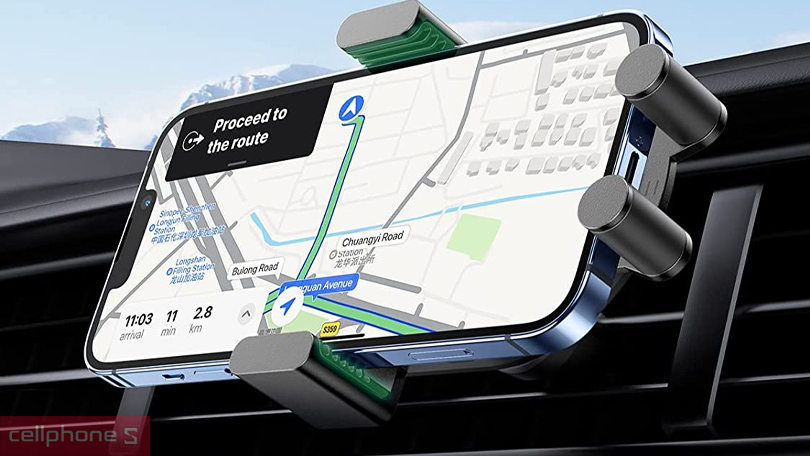Thiết kế sạc không dây Ugreen kết hợp giá đỡ trên ô tô CD256