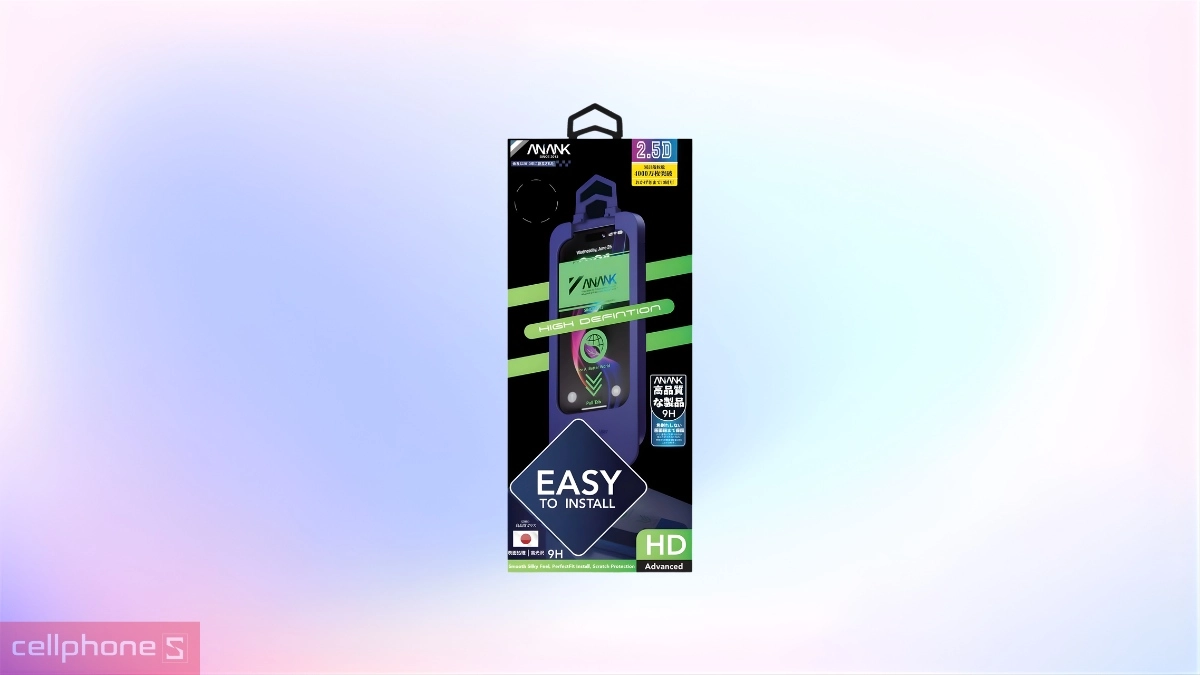 Độ cứng kính cường lực iPhone 15 Pro ANANK HD EazyPro full viền có khay dán