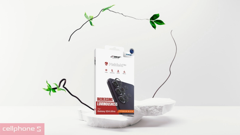 Miếng dán camera Samsung Galaxy S24 Ultra Zeelot Pishield chống va đập viền