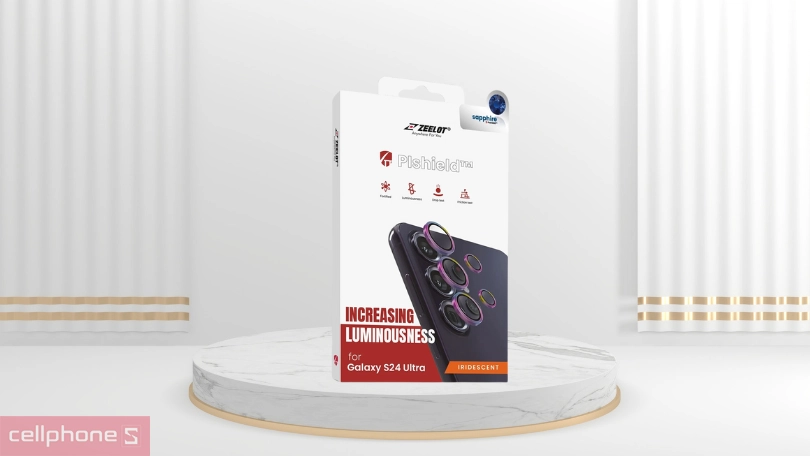 Miếng dán camera Samsung Galaxy S24 Ultra Zeelot Pishield chống va đập viền