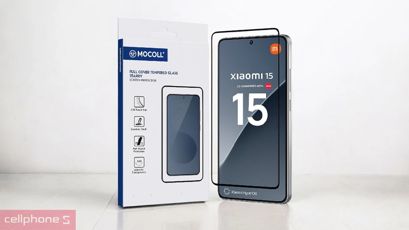 Độ trong suốt của kính cường lực Xiaomi 15 Mocoll Premium Full