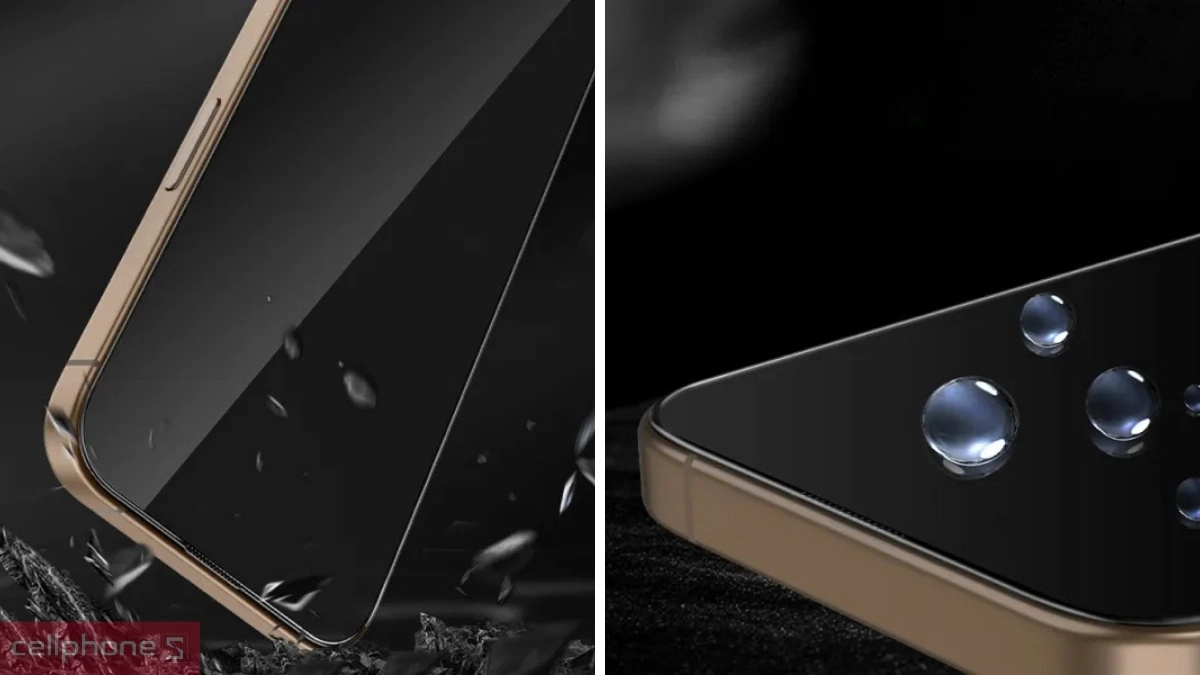 Dán kính cường lực màn hình iPhone 16 Pro Max Hoda full cao cấp đen