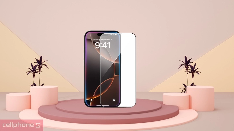 Thiết kế kính cường lực iPhone 16 Pro Max Mipow Premium Full