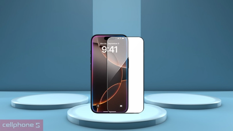 Thiết kế kính cường lực iPhone 16 Pro Mipow Premium