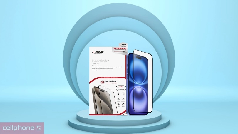 Độ bền kính cường lực iPhone 16 Plus Zeelot Solidsleek Full