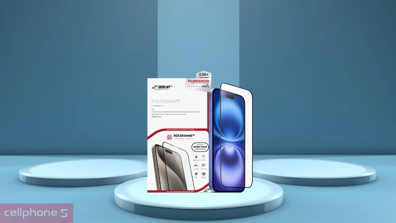 Kích thước kính cường lực iPhone 16 Plus Zeelot Solidsleek Full