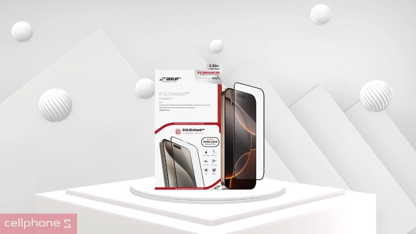 Độ bền kính cường lực iPhone 16 Pro Zeelot Solidsteek Full