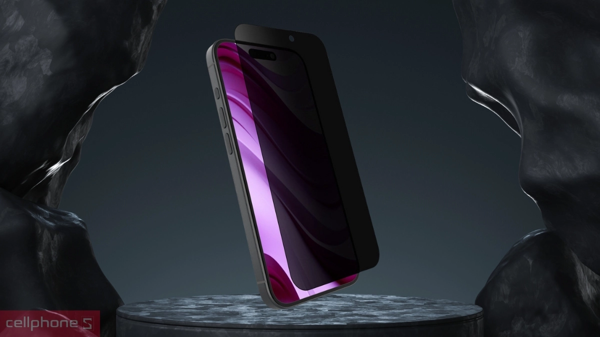 DÁN KÍNH CƯỜNG LỰC MÀN HÌNH APPLE IPHONE 17 JCPAL CHỐNG NHÌN TRỘM FULL CAO CẤP ĐEN