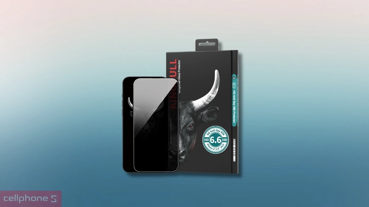 Thiết kế của kính cường lực iPhone Air Mipow chống nhìn trộm Premium Full