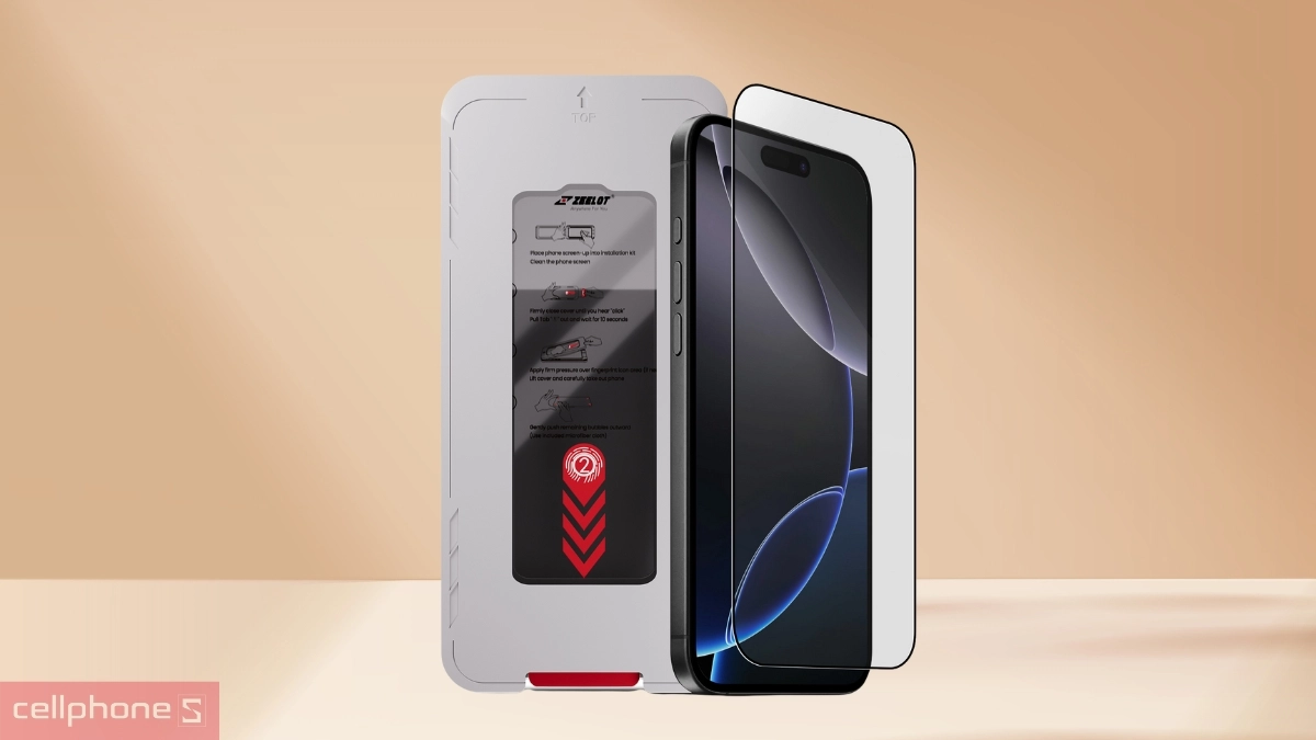 Kính cường lực iPhone 17 Pro Max Zeelot SolidSleek Chống nhìn trộm Full - Giải pháp bảo vệ tối ưu