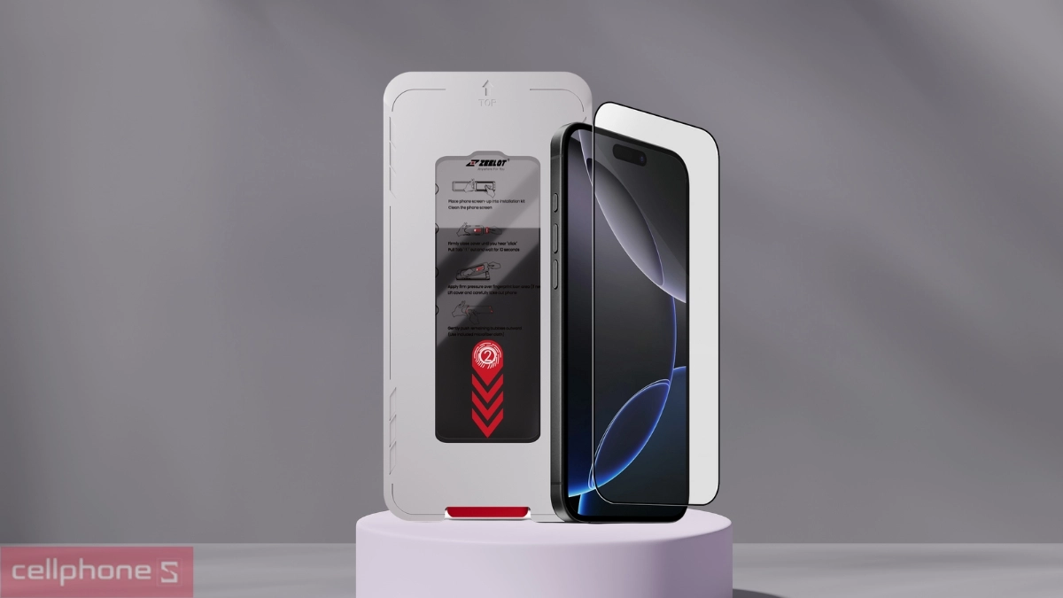 Kính cường lực iPhone 17 Pro Zeelot Solidsleek chống nhìn trộm Full - Bảo vệ riêng tư, cảm ứng mượt mà