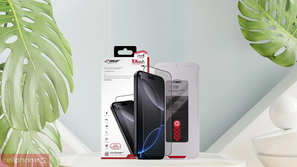 Kính cường lực iPhone Air Zeelot Solidsleek chống nhìn trộm Full - Thiết kế giảm thiểu trầy xước khi dùng