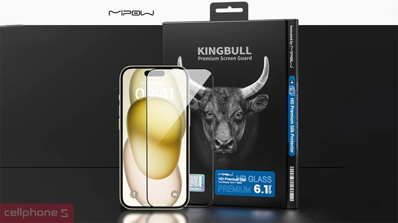 Dán cường lực iPhone 15 Pro Max Mipow Premium - Độ bền bỉ cao, thiết kế mỏng nhẹ