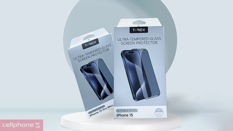 Dán cường lực iPhone 15 chống va đập T-Rex Full cao cấp