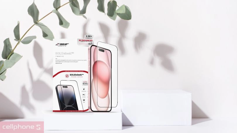 Dán cường lực iPhone 15 Plus Zeelot Solidsleek