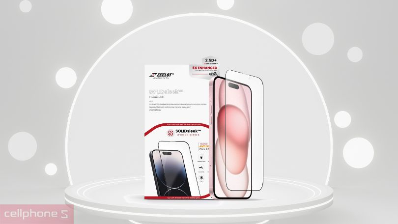 Dán cường lực iPhone 15 Plus Zeelot Solidsleek Matte nhám