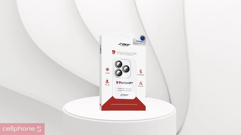 Dán cường lực Apple iPhone 15 Pro / 15 Pro Max Zeelot Pishield bảo vệ camera