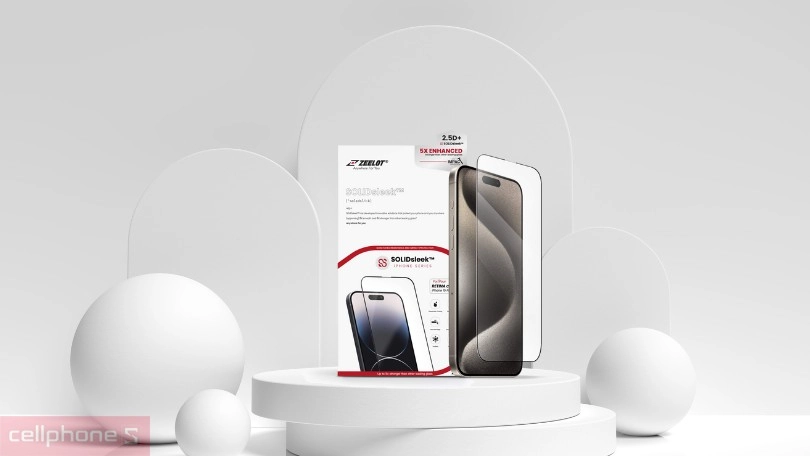 Dán cường lực iPhone 15 Pro Max Zeelot Solidsleek