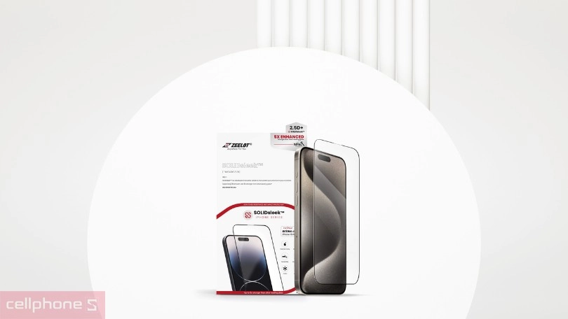 Dán cường lực iPhone 15 Pro Max Zeelot Solidsleek