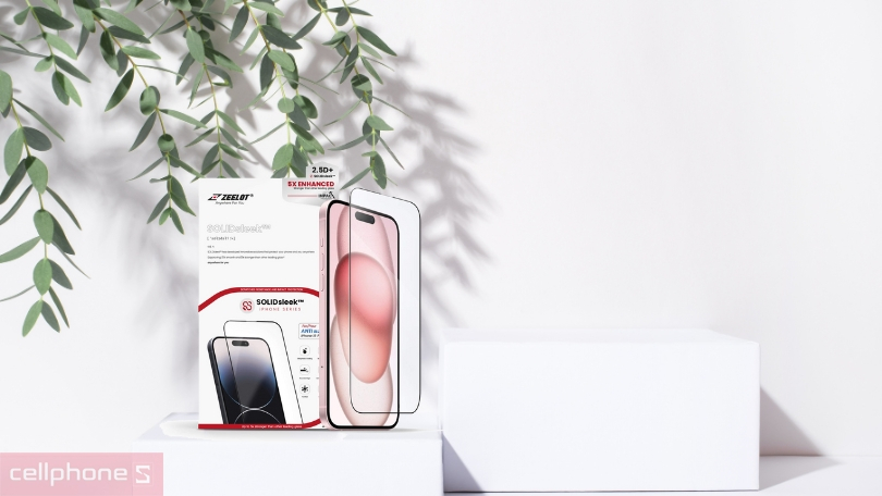 Dán cường lực iPhone 15 Pro Zeelot Solidsleek Privacy chống ánh sáng xanh