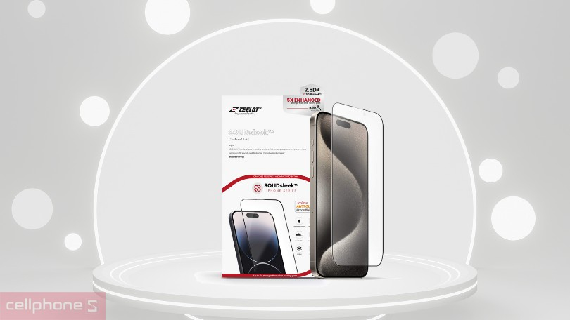 Dán cường lực iPhone 15 Pro Zeelot Solidleek Matte nhám