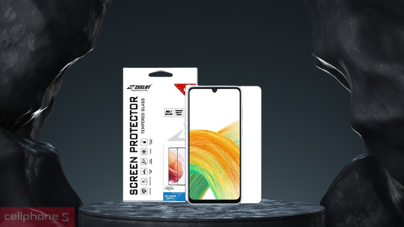 Kính cường lực Samsung Galaxy A33 Zeelot full viền bảo vệ tốt nhờ độ cứng cao hơn 5 lần