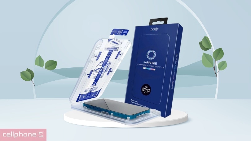 Kính cường lực iPhone 14 Pro Hoda Sapphire kit hỗ trợ dán