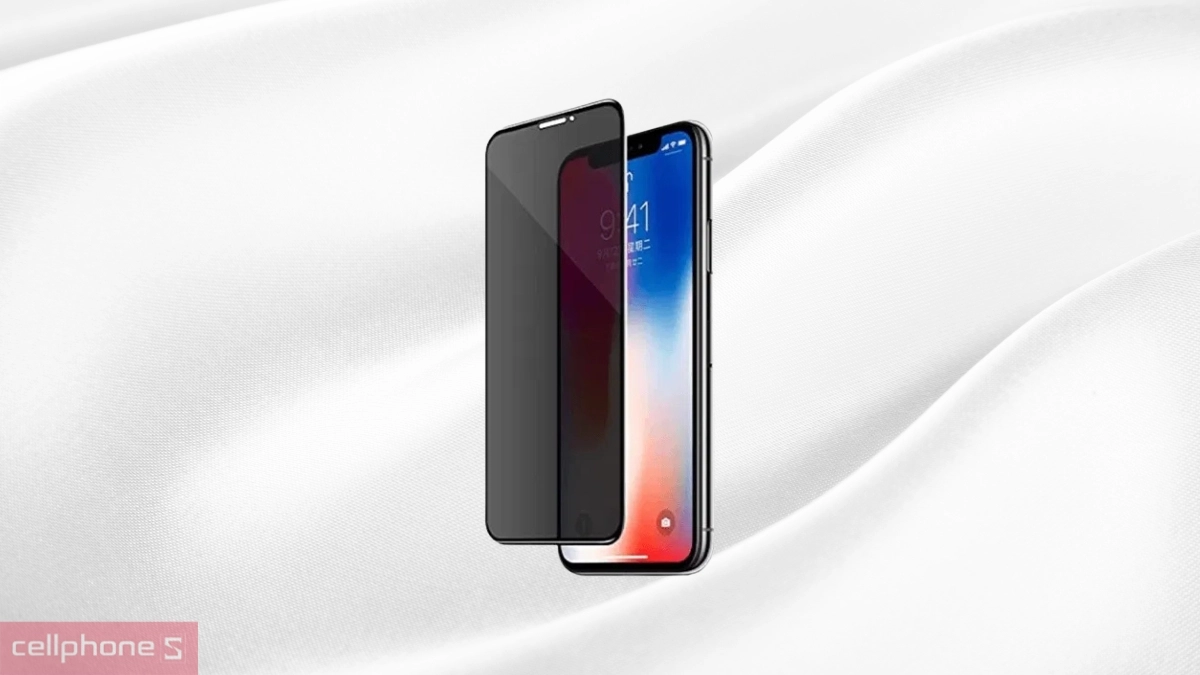 Chống nhìn trộm kính cường lực iPhone 11 Pro XS Mipow chống nhìn trộm 3D premium full DRS