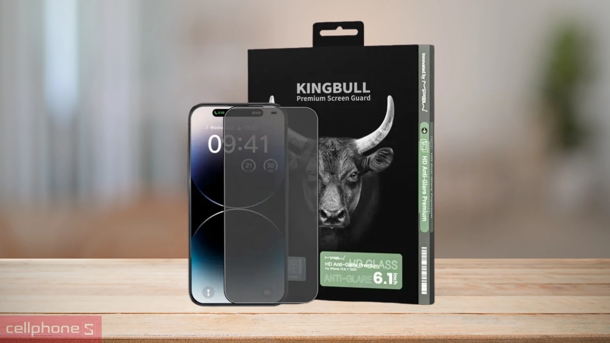 Hiển thị dịu mắt, cảm ứng chính xác kính cường lực iPhone 16 15 Mipow vân tay Premium Full DRS