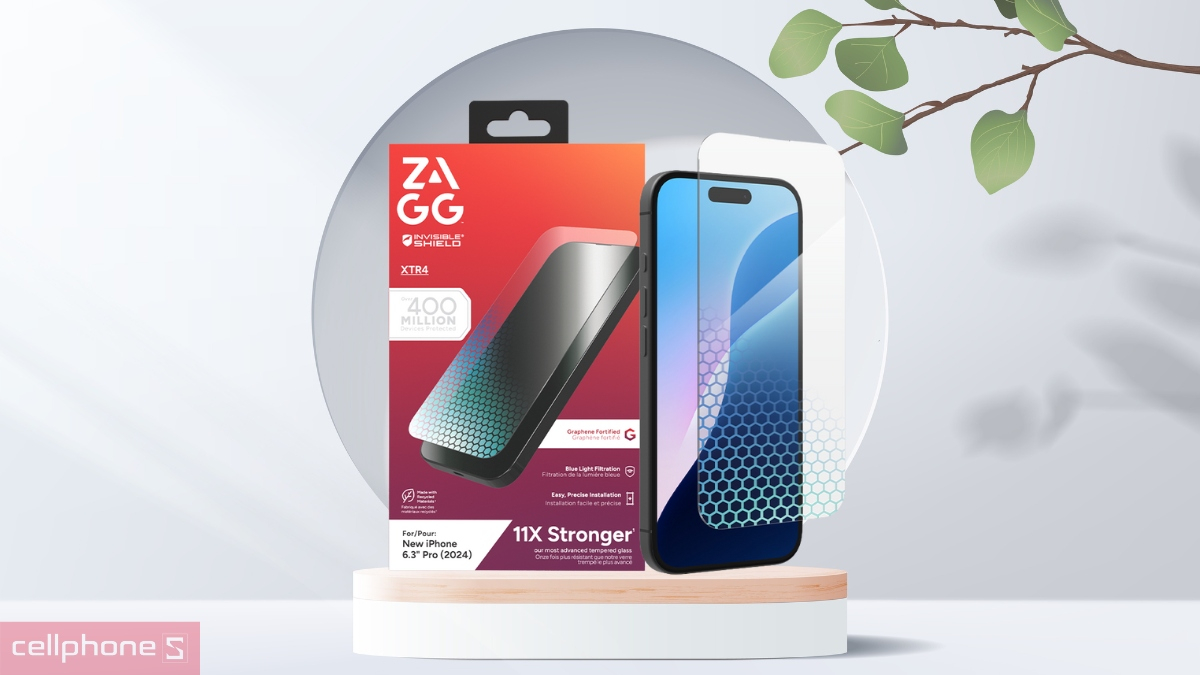 Thiết kế kính cường lực iPhone 16/15 Invisibleshield XTR4 (không viền)