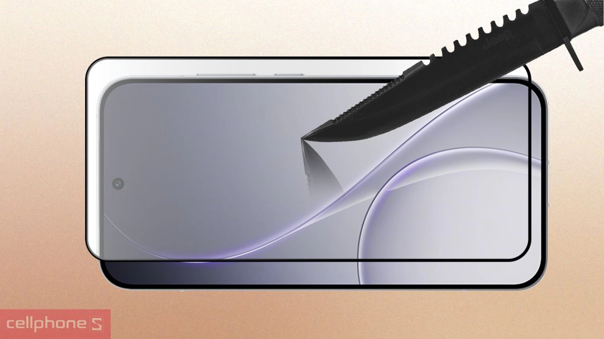 Khả năng kháng trầy xước kính cường lực Oppo Reno 15 Zeelot Solidsleek Full viền