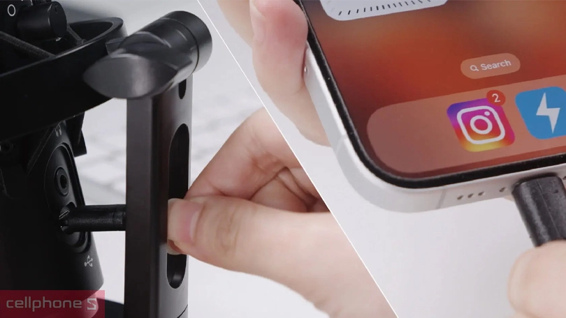 Kết nối trên microphone thu âm Boya K3