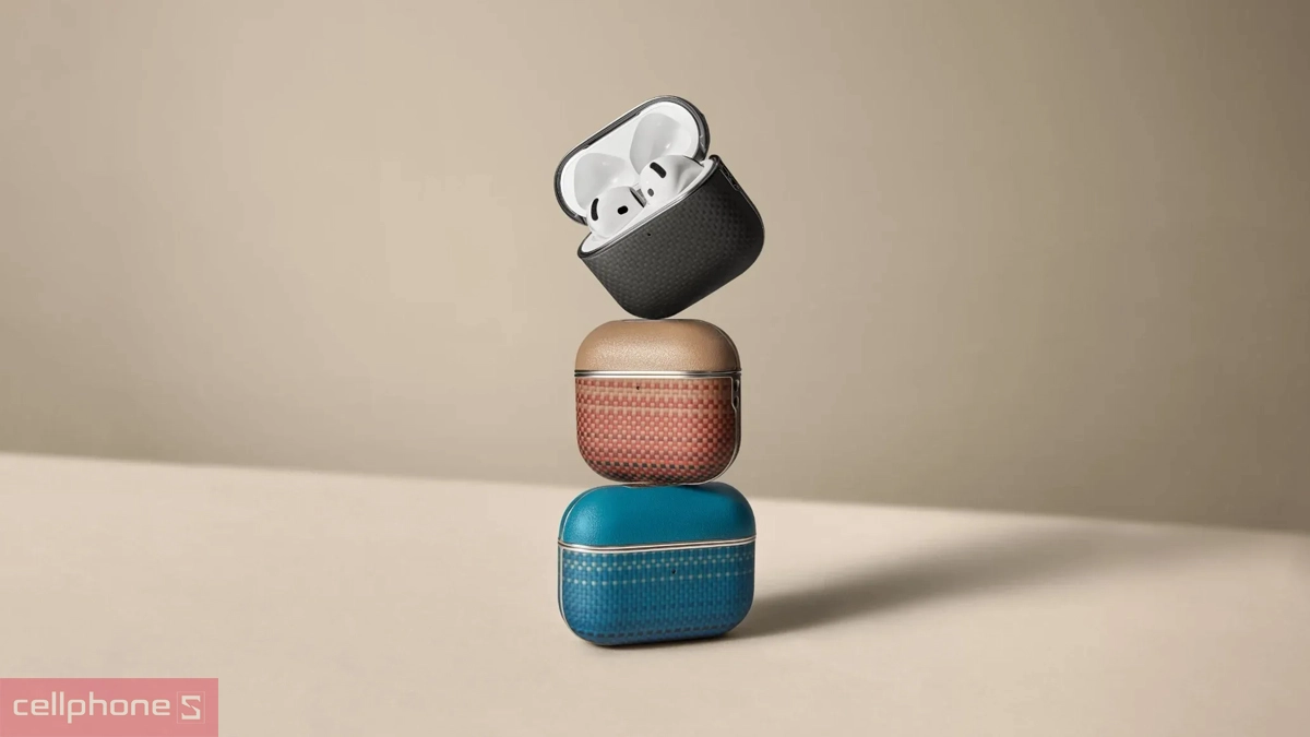 Ốp AirPods 4 Pitaka Aramid Fiber Magnetic bảo vệ bền bỉ