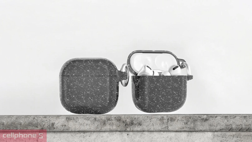 Thiết kế của hộp Apple AirPods 4 Raigor Sparkle Transparent