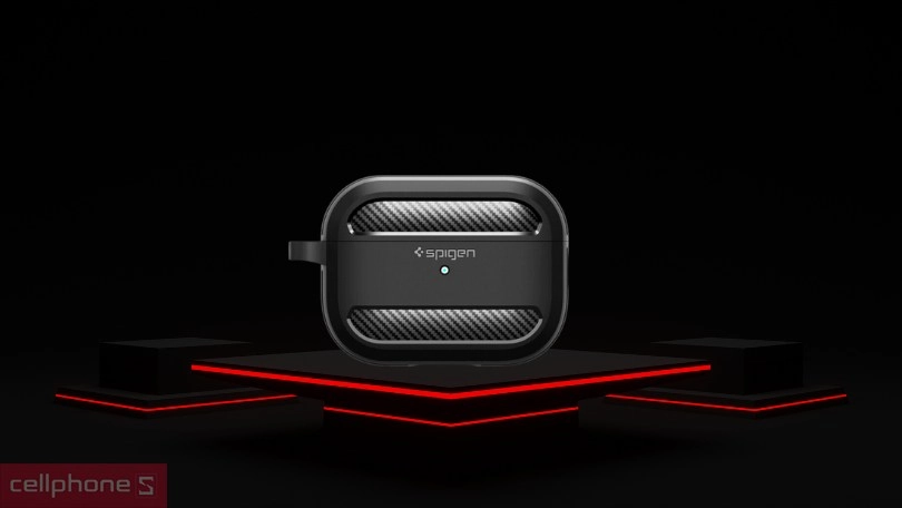 Thiết kế ốp Airpods Pro 2 Spigen Rugged Armor Matte