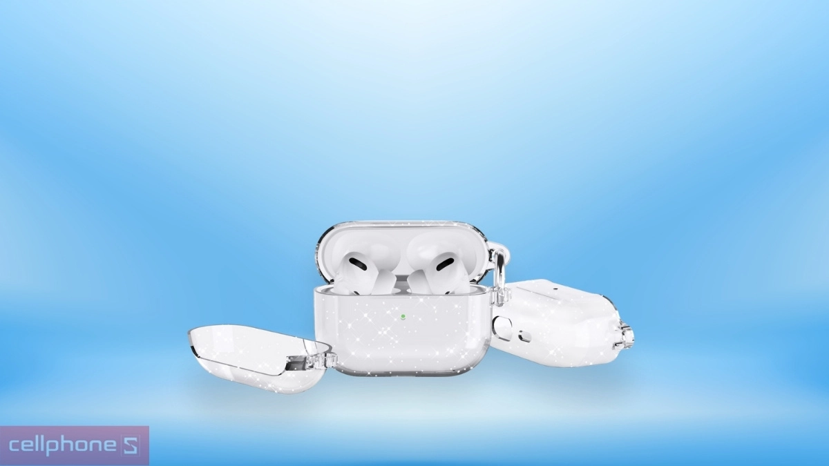 Ốp Airpods Pro 3 Ravaka Sparkle Transparent – Kiểu dáng Sparkle tinh tế, bảo vệ bền bỉ