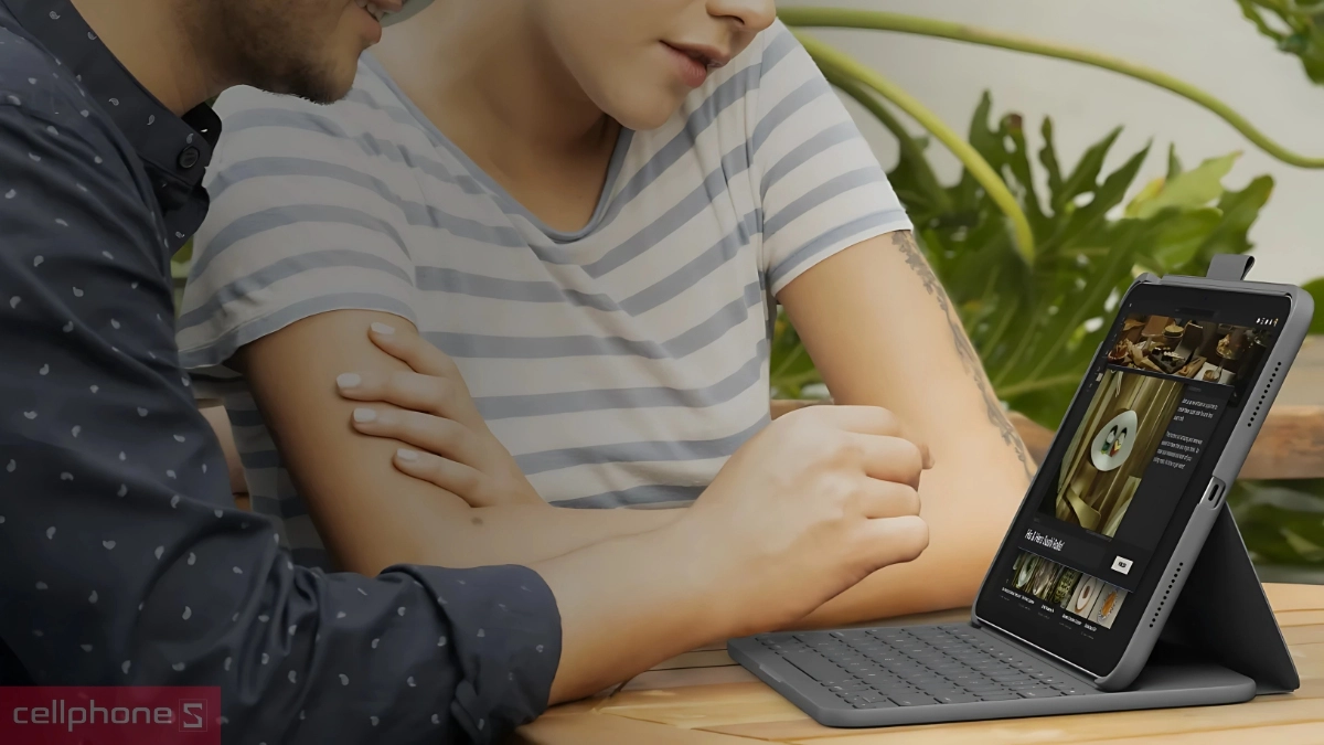 Bàn phím + bao da iPad 11 A16 (Gen 11)/10.9/Gen 10 Logitech Slim Folio Grey