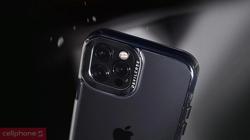 Ốp lưng iPhone 15 Pro Devilcase Bản tiêu chuẩn trong suốt Viền camera