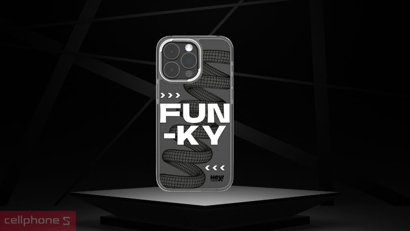 Ốp lưng iPhone 15 Pro Max Heycase Funky 2 Black Image - Diện mạo siêu ngầu cho thiết bị