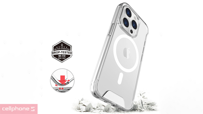 Ốp lưng iPhone 15 Pro Jinya with Magsafe Clear thời trang, bảo vệ cực tốt