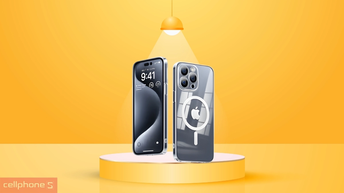 Thiết kế ốp lưng iPhone 15 Pro Max Memumi With MagSafe Clear