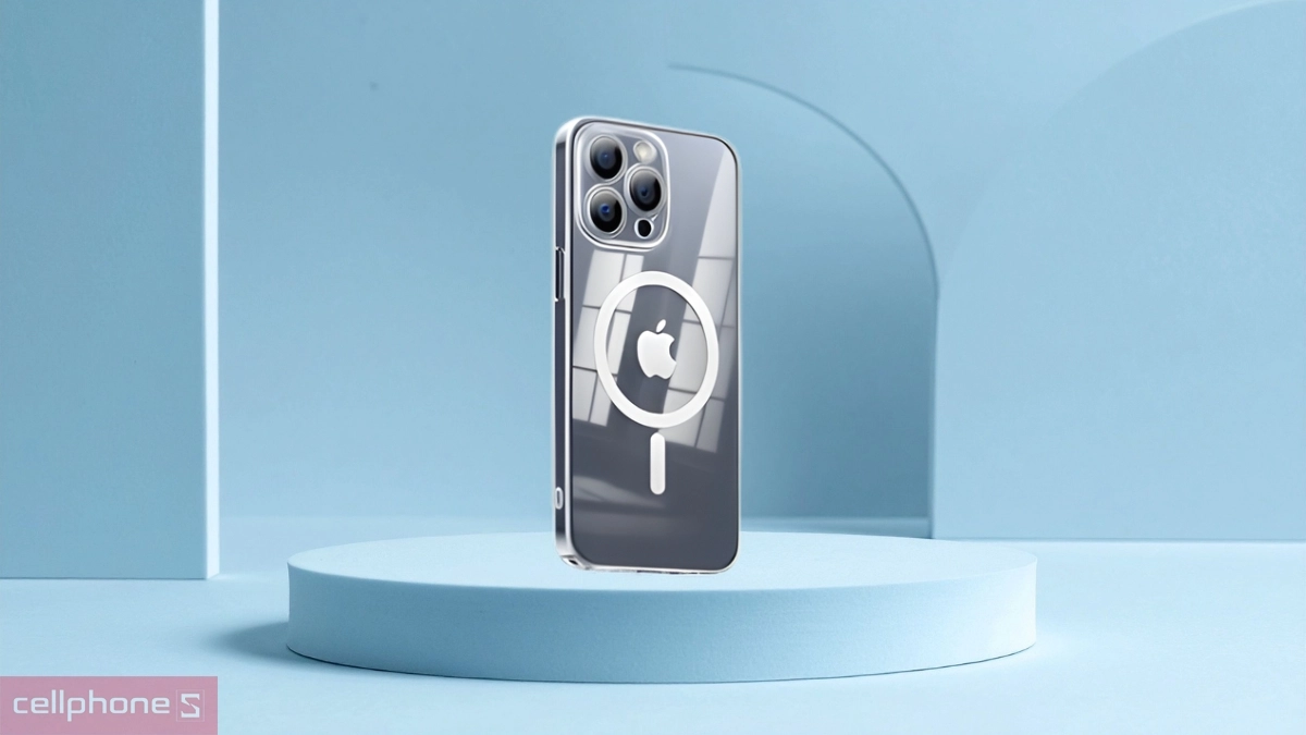 Vật liệu ốp lưng iPhone 15 Pro Max Memumi With MagSafe Clear