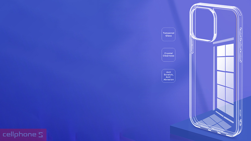 Ốp lưng iPhone 15 Mipow Tempered Glass - Độ bền cao, cứng cáp