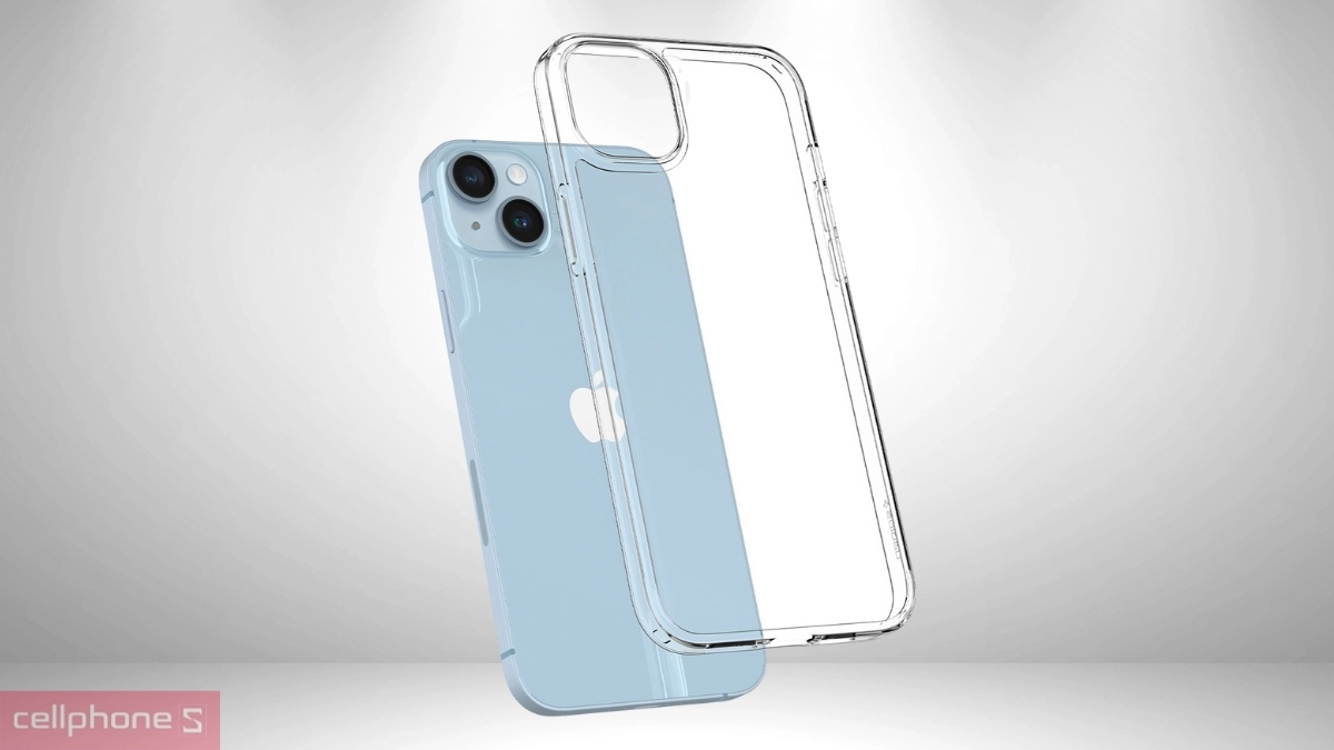 Thiết kế ốp lưng iPhone 15 Plus 14 Plus Spigen Airskin Hybrid Crystal Clear DRS