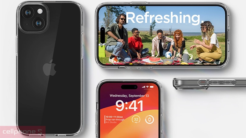 Ốp lưng iPhone 15 Plus Spigen Liquid Crystal