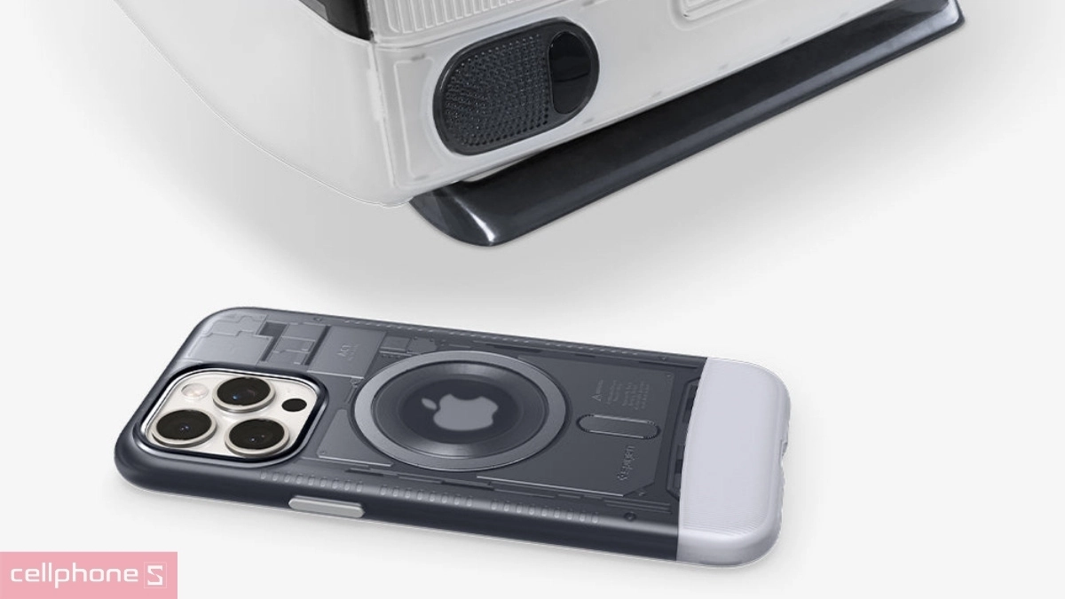Ốp lưng iPhone 15 Pro Max Spigen Classic C1 With MagSafe DRS sở hữu thiết kế cổ điển
