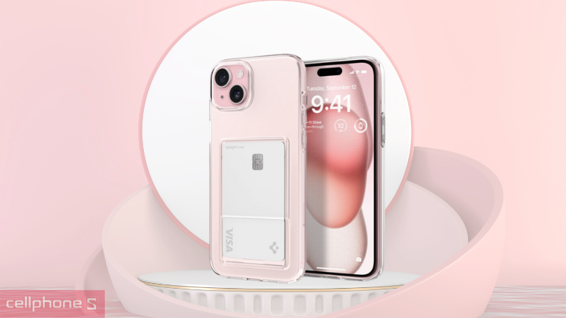Ốp lưng iPhone 15 Spigen Crystal Slot Clear – Cao cấp, siêu bền bỉ