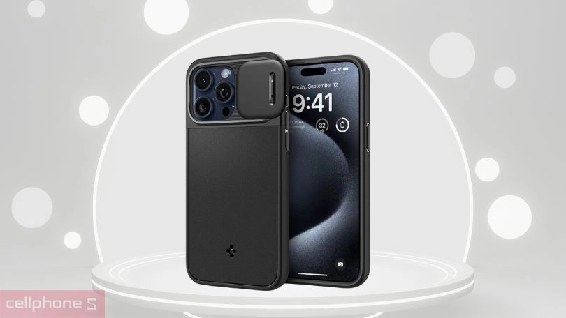 Ốp lưng Magsafe iPhone 15 Pro Max Spigen Optik Armor